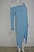 Women Plus Size Vintage Off Shoulder Long Sleeve Irregular Hem Midi Dress Blue 2XL