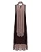 ZANZEA Ladies Cotton Linen A-line Split Hem Baggy Long Maxi Dress (12, Coffee with Scarf)