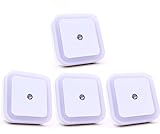 【4 Pack】Elecrainbow® 0.5W Plug in LED Sensor Night Light, Automatic Dusk to Dawn Sensor, White