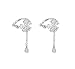 S925 Sterling Silver Non Piercing Ear Clip Earrings CZ Flower Dangle Cuff Earrings(1Paris)