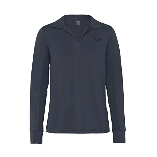 image for TuffRider Children's Taylor Long Sleeve Polo, unisex, Navy
