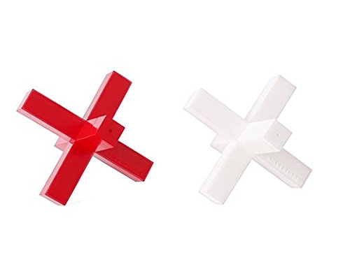 Kikkerland Cross Salt & Pepper Shakers, Foodsafe PE, Red White, 9.3 x 10.3 x 11 cm