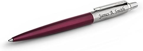 Engraved / Personalized Parker Jotter Core 'Portobello Purple/Chrome Trim' Ballpoint Pen - Custom Engraving 1953184 (Portobello Purple CT)