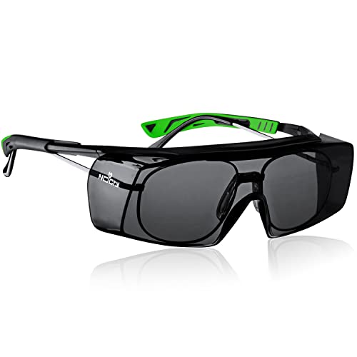 NoCry Tinted OverSpec Safety Glasses with AntiScratch Wraparound Lenses, Adjustable Arms
