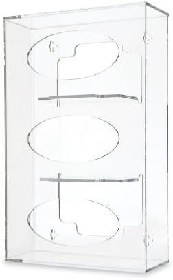 Clearform Microban ML14292 Clear Acrylic Side-Loading Acrylic Glove Dispenser, Triple