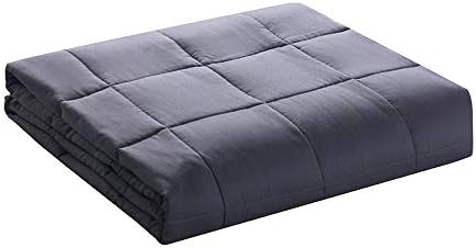 Sonaice Kids Weighted Blanket （12 lbs， 48” x 72”， Twin Size） Grey Heavy Blanket， Premium Cotton with Natural Glass Beads