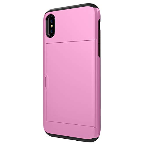 Phone Case Compatible iPhone XS/XS Max/XR Slim Wallet Back Case Card Holder with Sliding Back Door