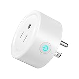 Smart Plug JZY Wi-Fi Mini Socket Outlet Compatible with Amazon Alexa, Wireless Control Your Devices from Anywhere Timing Function (White-1pack)
