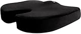Cush Comfort Memory Foam Seat Cushion - Office Chair Seat Cushion - Non-Slip - Spinal Alignment Coccyx Chair Pads for Relief from Sitting Back Pain