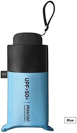 NicololfleUltra Light Umbrella,Rain & Sun compact Umbrella Windproof, Mini Folding Umbrella for Travel Windproof, Rainproof & 99% UV Protection with Black Anti-UV Coating, UPF50+(Blue)