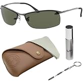 Ray-Ban RB3183 Rectangle Shape Sunglasses with Official Eyewear Kit