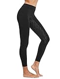 FitsT4 Women's Riding Tights Knee Patch Ventilated Active Equestrian Schooling Tights