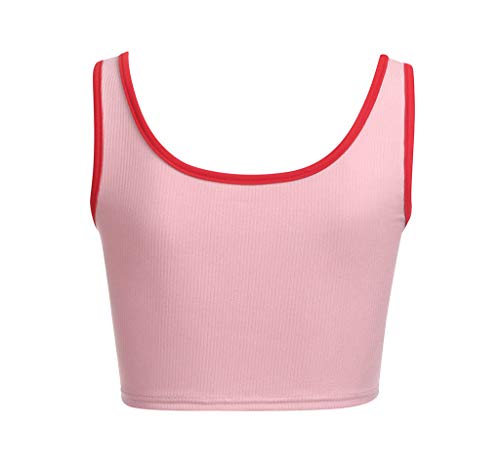 Simayixx Summer Beach Clothes Women's Sexy V Neck Halter Spaghetti Backless Cami Tank Tops Workout Yoga Blouses Blouses Pink
