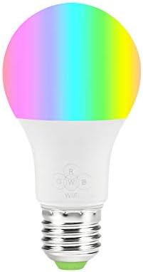 WiFi Smart Bulb Compatible with Alexa,Google Home Dimmable E27 Screw RGB 4.5W Equivalent to 40W Led Light Bulb with B22 to E27 Converter