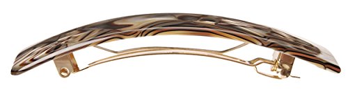 France Luxe Wide Rectangle Barrette - Onyx