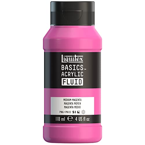 Liquitex BASICS Acrylic Fluid Paint, 118ml (4-oz) Bottle, Medium Magenta