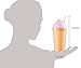 Bewaltz Ice Cream Double Wall To Go Cold Cup Tumbler with Straw BPA Free16 oz, Vacuum Insulated Travel Mug, Gifts, Bridal Shower, Themed Party, party favors, Christmas Stocking Stuffer (Pink)