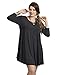 LARACE Women's Casual Loose 3/4 Sleeve Simple Plain Swing Flowy T-Shirt Dresses, 3X, Black