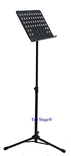 Deluxe Lectern Orchestra Conductor Music Stand with Light & carrying bag - Black (With Light and Carrying Bag)