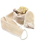SuperB2C Classic Natural Sisal Bath Spa Shower Scrubber Sponge Fiber Glove Back Scrubber Exfoliating Bath Shower Gloves for Men and Women