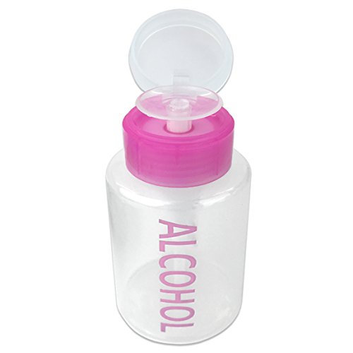 Beauticom 6 Oz Pink Push Down Alcohol Labeled Bottle Dispenser (Quantity: 2 Pieces)