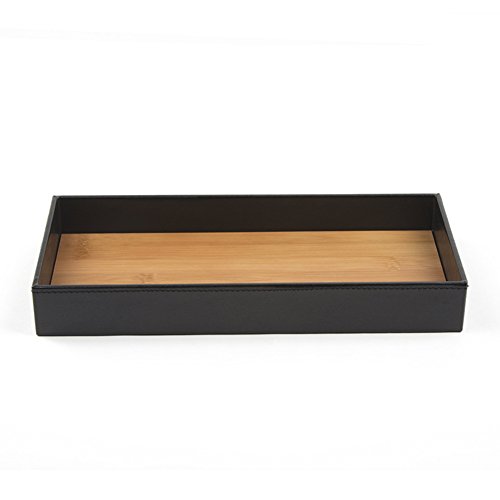 image for J JACKCUBE DESIGN JACKCUBE Design Leather Bamboo Valet Tray Storage Tr