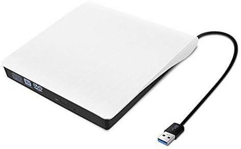 USB 3.0 External DVD Drive by Paragala,Ultra Slim Portable External CD Drive CD DVD Burner Reader Writer Player with Built-in Cable,Excellent Optical Drive for Laptop Notebook and Desktop (White)