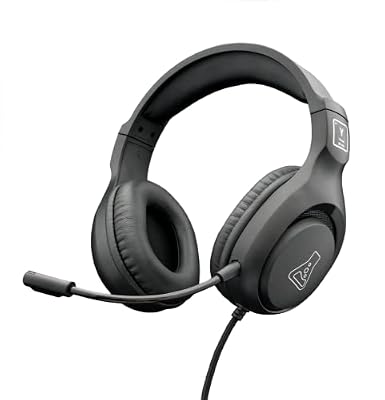 - Korp Yttrium - Auriculares Gaming para PC, Ps4, Ps5, Xbox, Switch, Auriculares Gaming con micrófono Plegable, Audio estéreo Gamer Auriculares con micrófono - Micrófono Jack de 3,5 mm