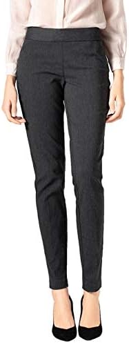 Women's Straight Pants Stretch Slim Skinny Solid Trousers Casual Business Office