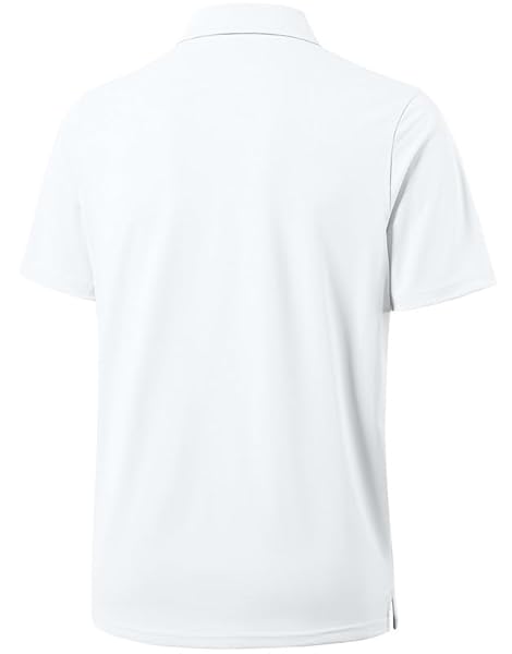 OBLA MEN’S GOLF SHIRT SHORT SLEEVE MOISTURE WICKING SOLID PERFORMANCE DRY FIT COLLARED GOLF POLO SHIRTS FOR MEN TENNIS WORK(A WHITE_XXXL)