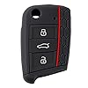 Silicone Car Key Cover 3 knoppen zacht rubber Flip sleutel Shell Case Remote Cover Car Key Protection Black Auto…