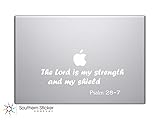 The Lord Is My Strength and My Shield. Psalm 28-7 Bible Verse Vinyl Car Sticker Symbol Silhouette Keypad Track Pad Decal Laptop Skin Ipad Macbook Window Truck Motorcycle