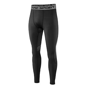 AMZSPORT Heren Compressie Legging Fleece voor Winter Hardlopen