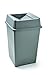 Rubbermaid Commercial Products Untouchable 35 Gal Square Trash Container, Gray, for Offices/Mailrooms/Classrooms/Areas of High Waste Generation
