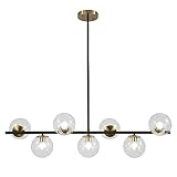 KCO Lighting 7-Light Modern Black Clear Globe
