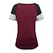 Moilant Women Striped Sleeves Tops Short Sleeve Casual Blouse Soft Comfortable Tunics Redthumb 4