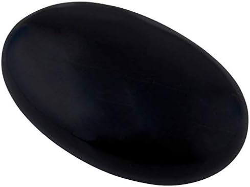 Natural Black Obsidian Palm Stones Healing Gemstone Therapy Worry Crystal Stones for Meditation Chakra Balancing Collection, Oval Shape