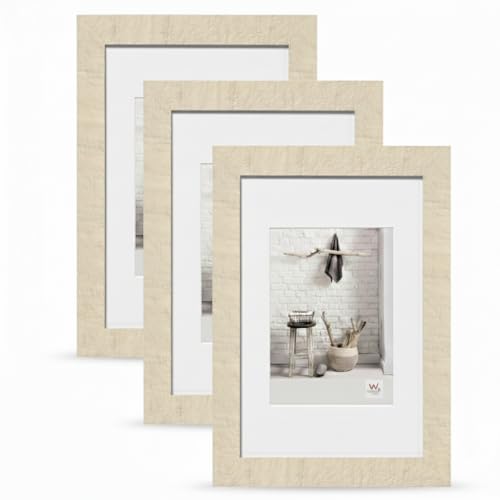 walther design - Home HO318W3 Picture Frames, White, 13 x 18 cm, Pack of 3 Wooden Frames