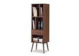 Baxton Furniture Studios Ellingham Mid-Century Retro Modern Cabinet Bookcase Organizer (Kitchen)