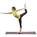 ProsourceFit Original Yoga Exercise Mat ¼” (6mm) Thick for Comfort and Stability with Carrying Straps, Non Slip – Brown/Pinkthumb 3