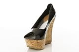 Twisted Women's Sophie Patent Peep Toe Wedge Sandal