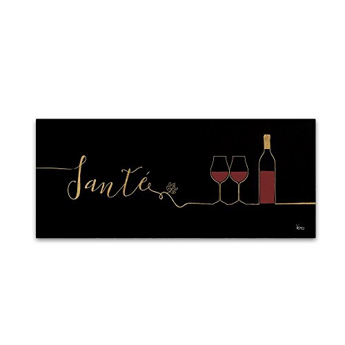 Trademark Fine Art Underlined Wine II Black by Veronique Charron, 10x24-Inch