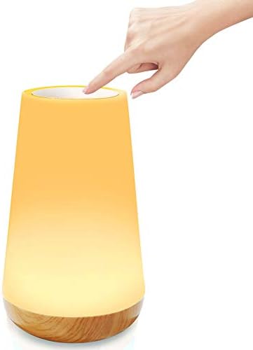 Zotonale Ledナイトライト タッチセンサー カラー切り替える タイミング機能 輝度調整可能 Usb充電式 ベッドサイドランプ 授乳ライト 常夜灯 読書ライト 木目調 リモコン付き