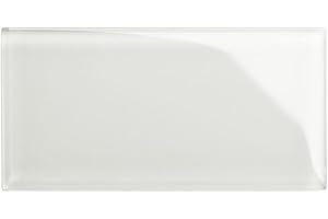 Giorbello Glass Subway Backsplash Tile, 3x6, Agreeable Gray, Sample Tile (1 Piece)