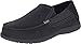 crocs Men's Santa Cruz 2 Luxe Leather M Slip-On Loafer, Black/Black, 10 M US