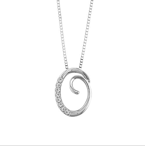18K White Gold Initial"O" Pave with Diamond Pendant (53)