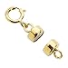 Everyday Elegance Yellow Gold Filled Round Magnetic Clasp Converter for Necklace or Bracelet with Spring Ring, 2 Clasps