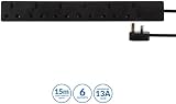 PRO ELEC PELB1422 6-Gang Extension Lead 15 Metre Black Power Cable Cord view 2