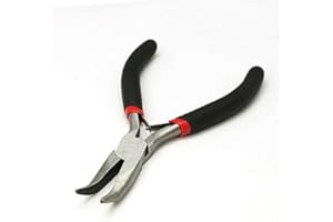 Bent Nose Plier Mini Carbon Steel Jewelry Plier for Wire Bending DIY Hand Tools, 125mm, Black
