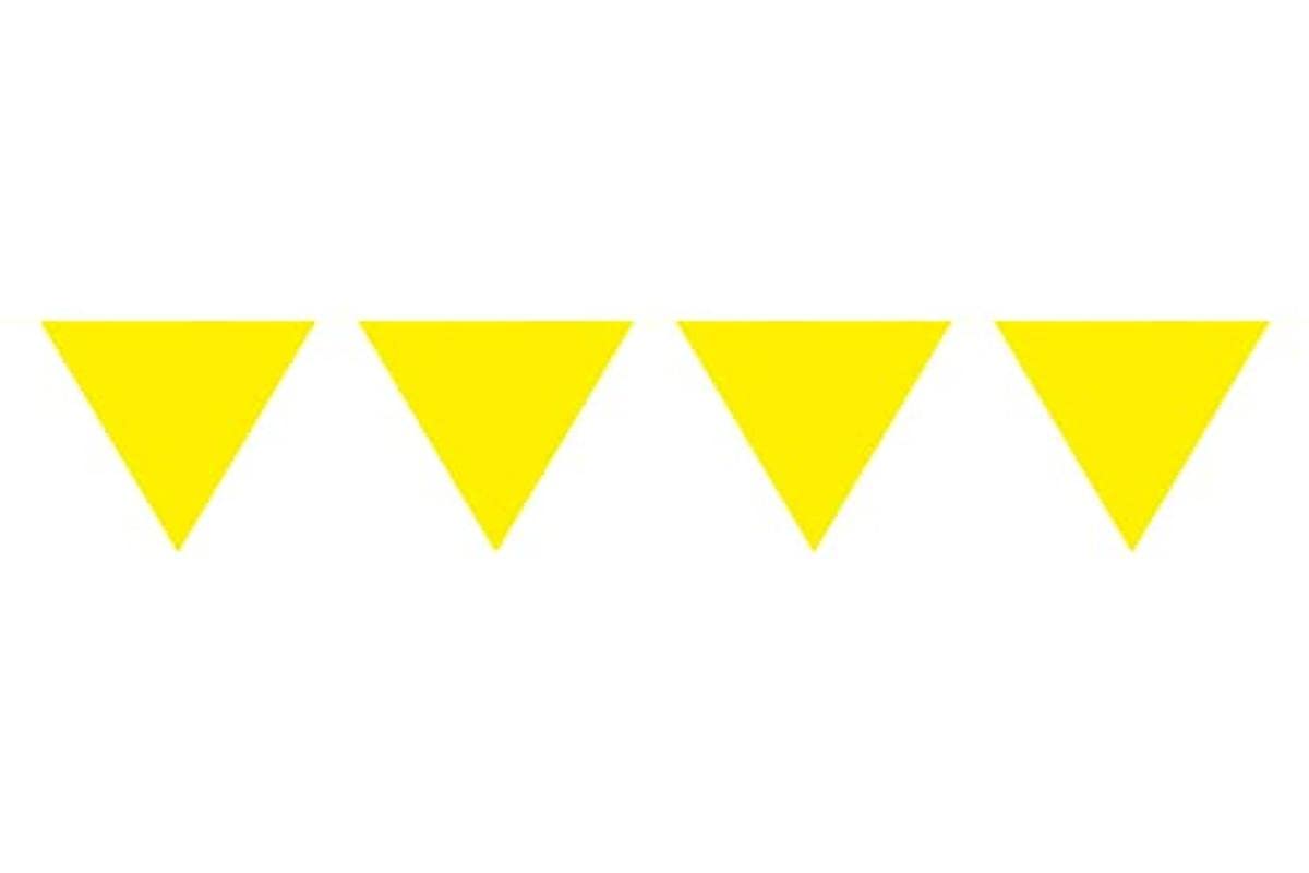 Bunting Yellow 10 metres long, with 15 Triangle Flags, Plastic